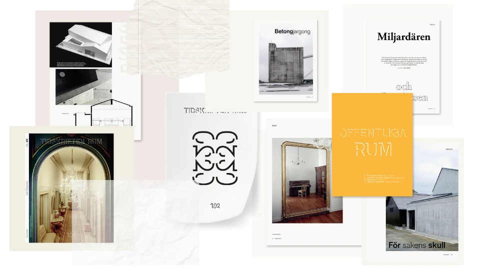 Tidskriften Rum. Art direction and graphic design.